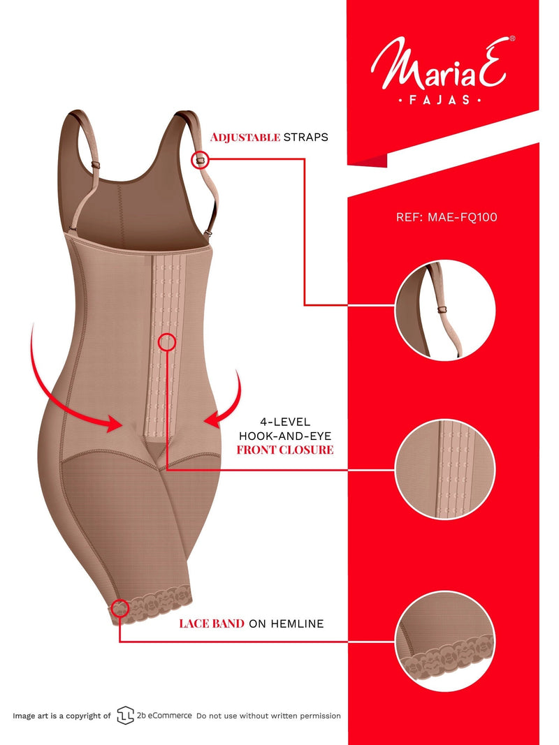 Girdles MariaE FQ100 | Post Surgery Body Shaper for Women | Open Bust &amp; Front Closure | power net