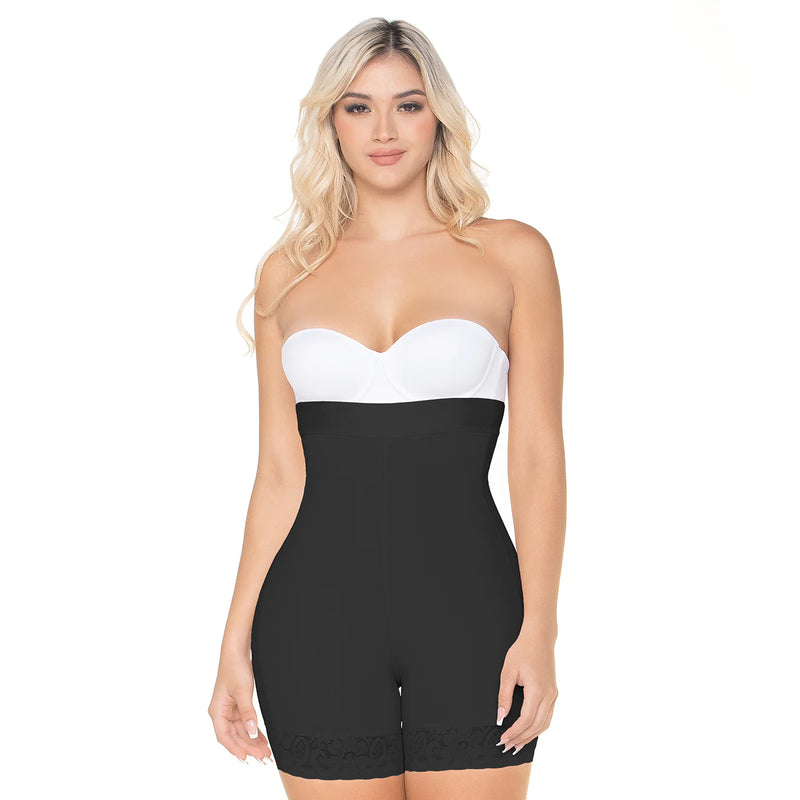 GIRDLES MARIAE FU126 | BUTT-LIFTER GIRDLE COLOMBIAN SHAPEWEAR FAJAS |TUMMY CONTROL MID-THIGH-LENGTH | POWERNET