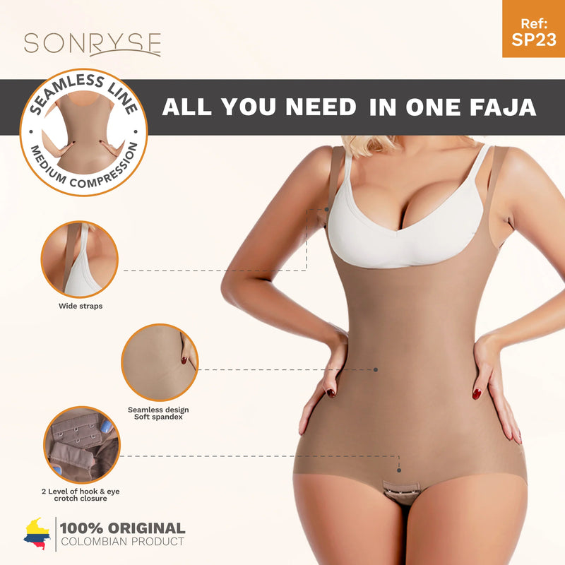 SMILE SP23NC | OPEN BUST DAILY USE BODYSUIT TUMMY CONTROL FOR WOMEN | ULTRA LIGHT MICROFIBER