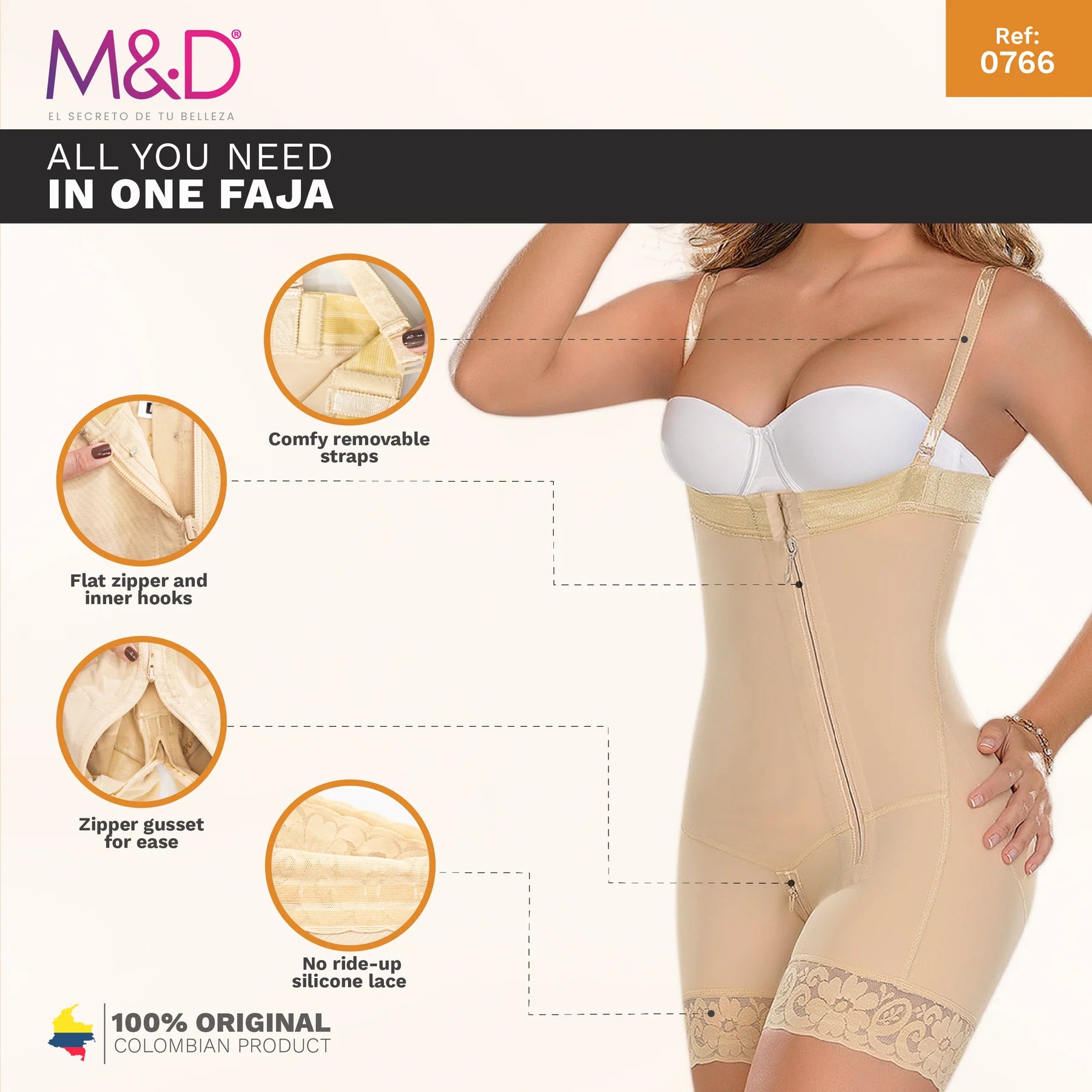 Fajas MYD 0048 Women Slimming Extra Short Body Shaper for Women